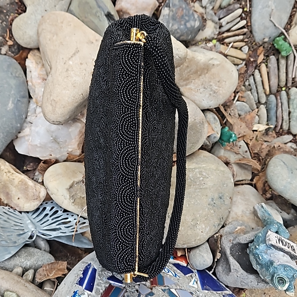 Vintage Hand Beaded Seashell Pattern Evening Bag … - image 5